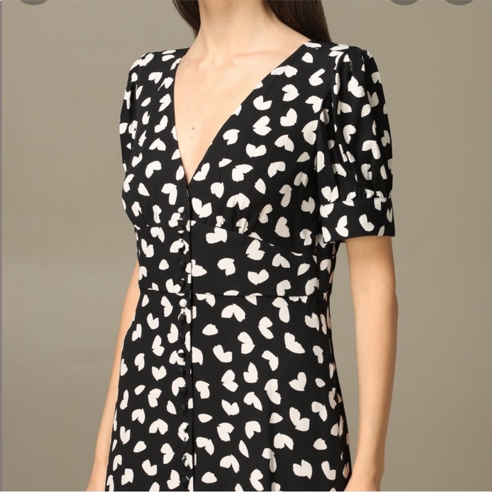 MICHAEL Michael Kors Button Front Petal Viscose Midi Dress Duster Size L